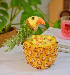 高颜值氛围拉满：鸟语花香菠萝饭的做法 步骤15