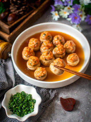 「宴客菜」口蘑酿虾滑🦐｜一口爆汁！太鲜美的做法 步骤10