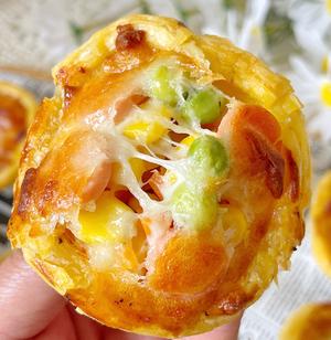 一口一个迷你小披萨🍕蛋挞皮的创意吃法‼️的做法 步骤3