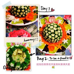 延旭创意菜制作花开富贵秋葵满天星🌻吸引眼球简单快速制作的做法 步骤6