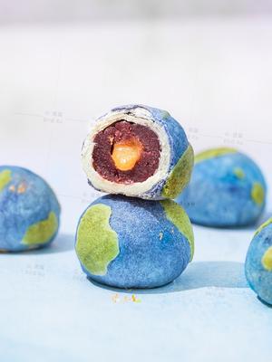 地球色🌏芋泥流心蛋黄酥丨玩转地球创意美食的做法 步骤5