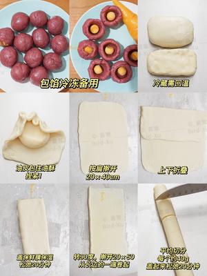 地球色🌏芋泥流心蛋黄酥丨玩转地球创意美食的做法 步骤3