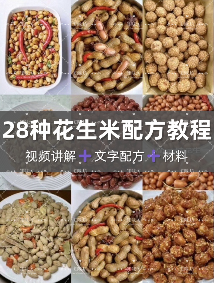 28种花生米技术配方视频自学教程摆摊小吃油炸休闲酒鬼花生米下酒
