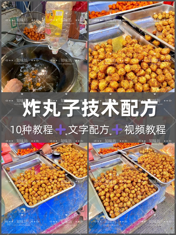 干炸丸子配方技术手工素丸子肉丸鱼丸萝卜丸子瘦肉丸做法油炸教程